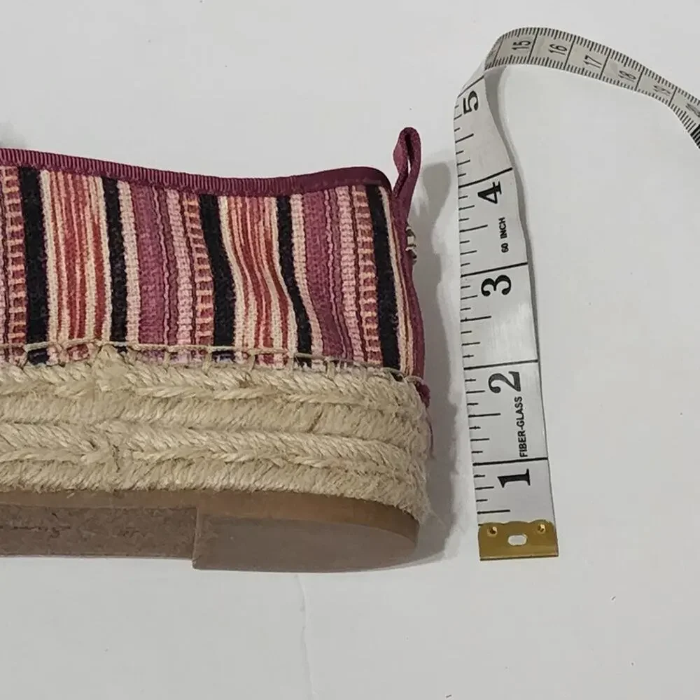 SAM Edelman Pink Black Pattern Cabrera Fabric Espadrille Women's US‎ 8.5M
